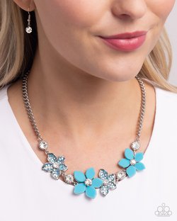 Bouquet Ballad - Blue - Paparazzi Necklace Image