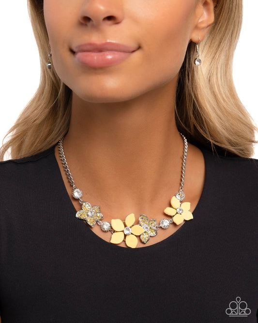 Bouquet Ballad - Yellow - Paparazzi Necklace Image
