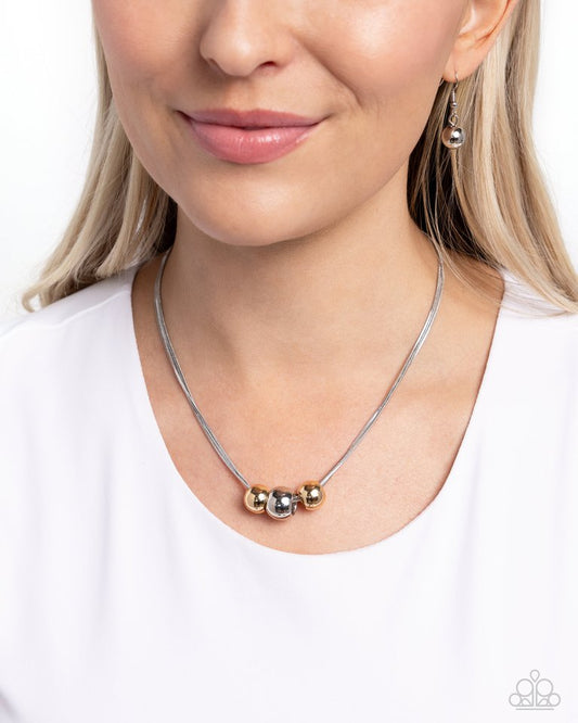 Beaming Beads - Silver - Paparazzi Necklace Image
