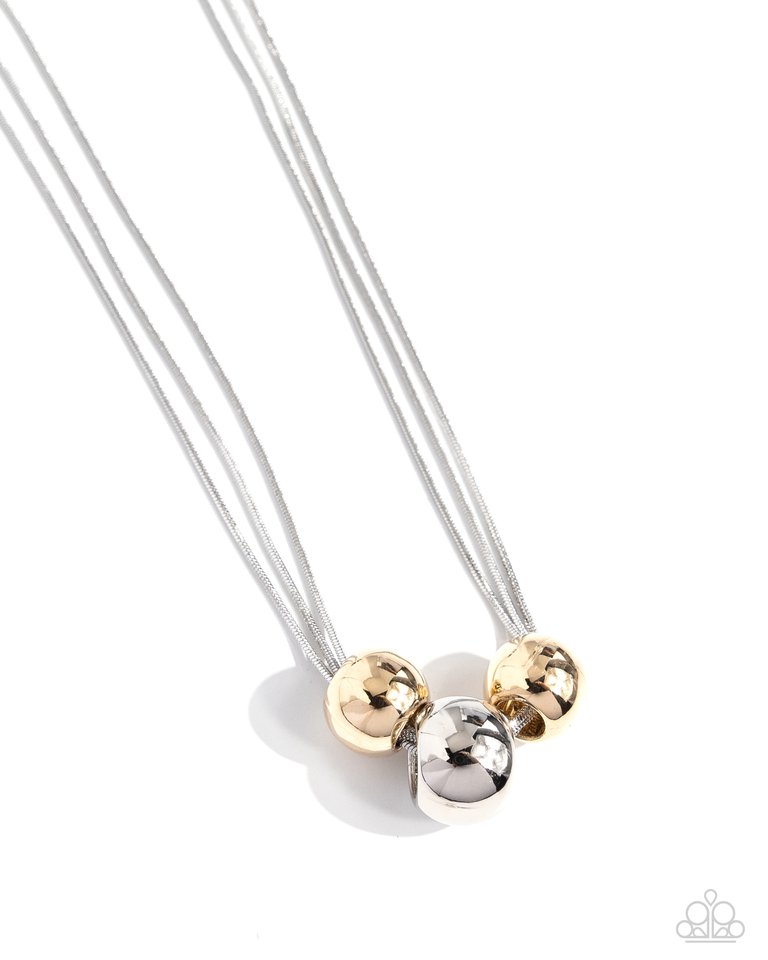 Beaming Beads - Silver - Paparazzi Necklace Image