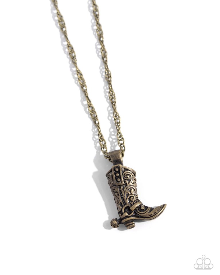 Collectable Cowboy - Brass - Paparazzi Necklace Image