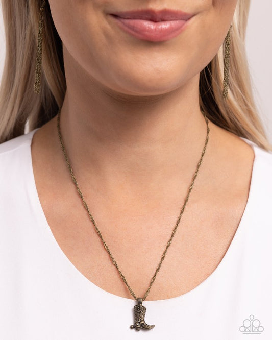 Collectable Cowboy - Brass - Paparazzi Necklace Image