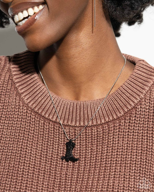 Boot Scootin Bravado - Black - Paparazzi Necklace Image