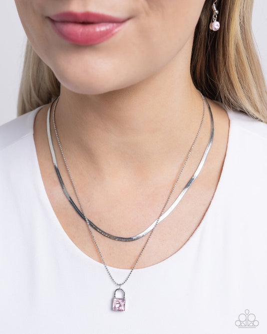 Padlock Possession - Pink - Paparazzi Necklace Image