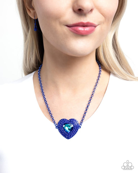 Locket Leisure - Blue - Paparazzi Necklace Image