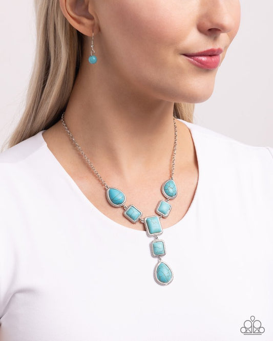 Defaced Deal - Blue - Paparazzi Necklace Image