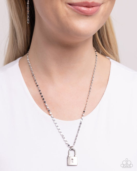 Locked Lesson - Silver - Paparazzi Necklace Image