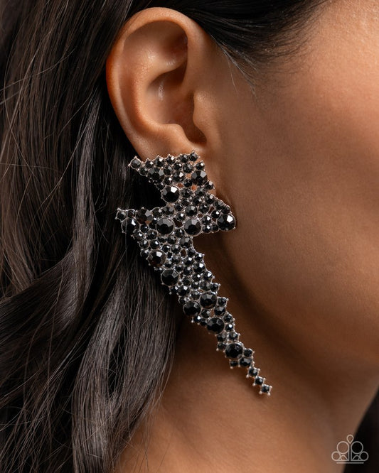 Electric Effulgence - Black - Paparazzi Earring Image