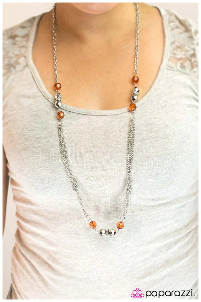Paparazzi Necklace ~ All Dolled Up - Orange