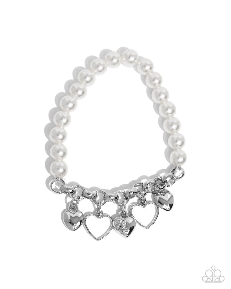Charming Candidate - White - Paparazzi Bracelet Image