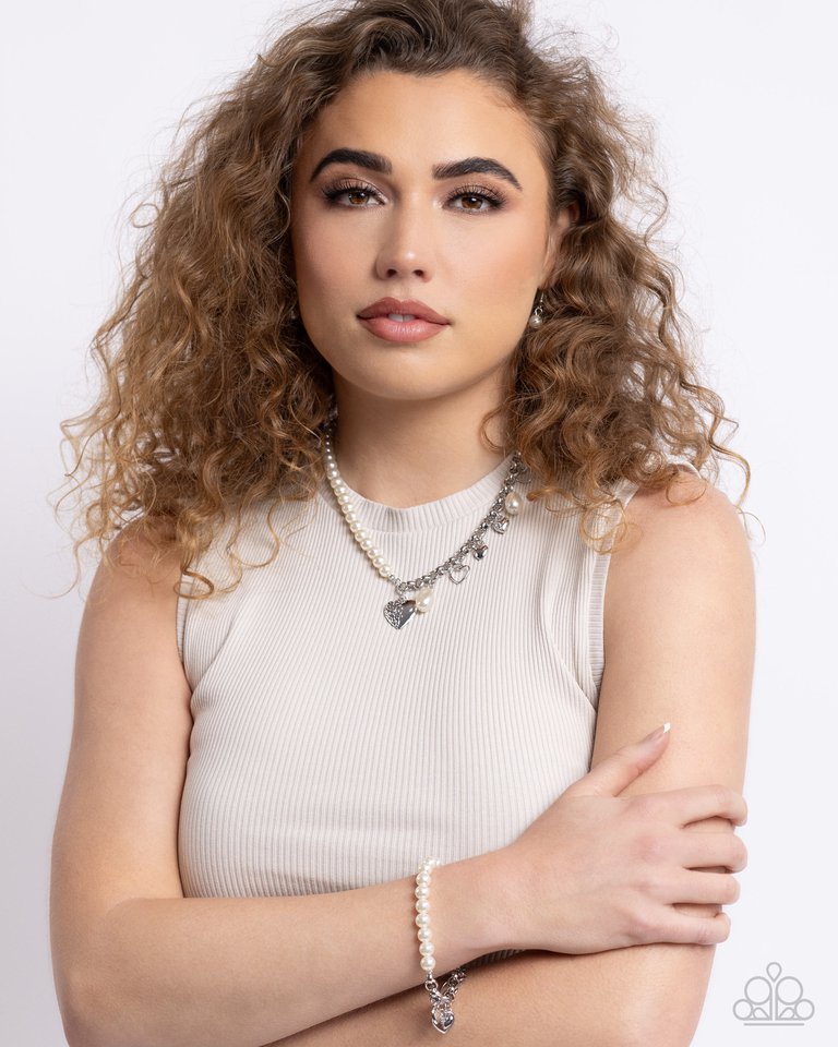 Charming Candidate - White - Paparazzi Bracelet Image