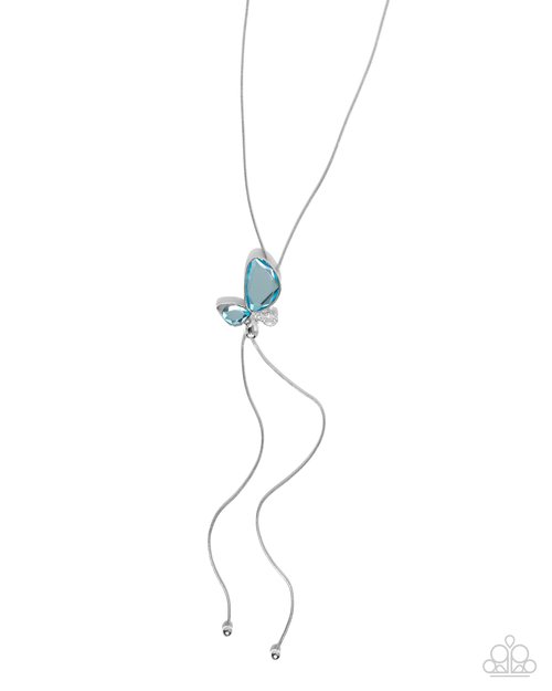 Focused Flutter - Blue - Paparazzi Necklace Image