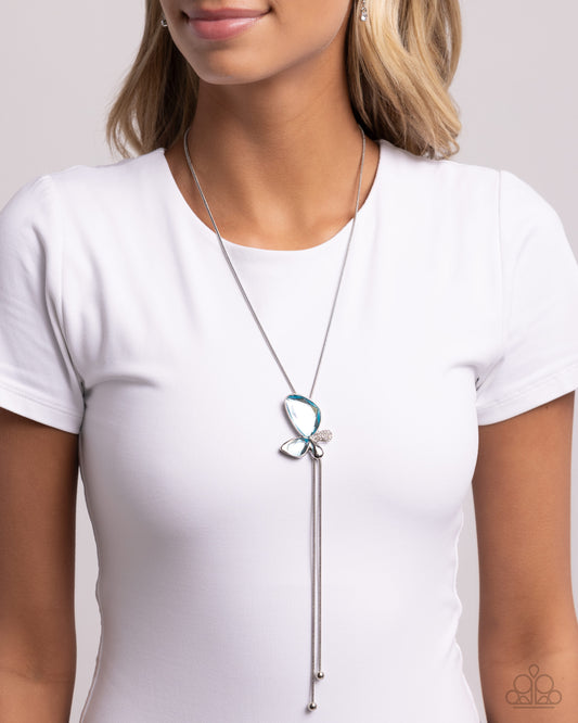 Focused Flutter - Blue - Paparazzi Necklace Image
