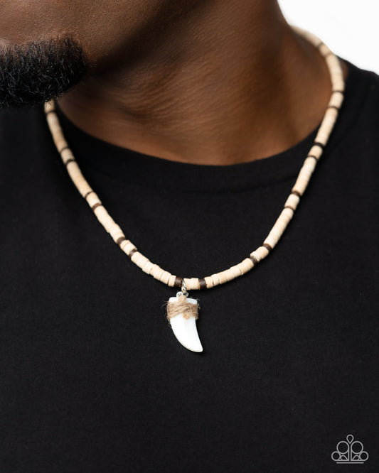 Shark Tooth Statement - Brown - Paparazzi Necklace Image