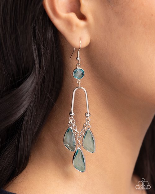 Winged Wardrobe - Blue - Paparazzi Earring Image