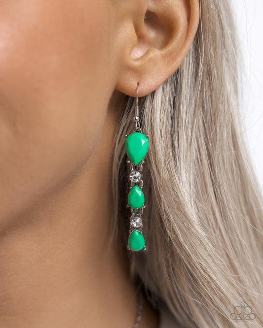 Malibu March - Green - Paparazzi Earring Image