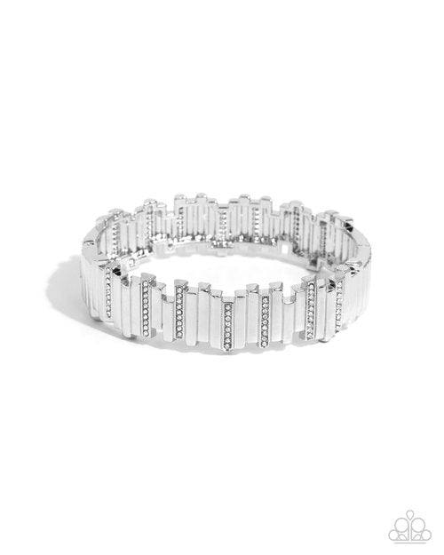 Admirably Aligned - White - Paparazzi Bracelet Image