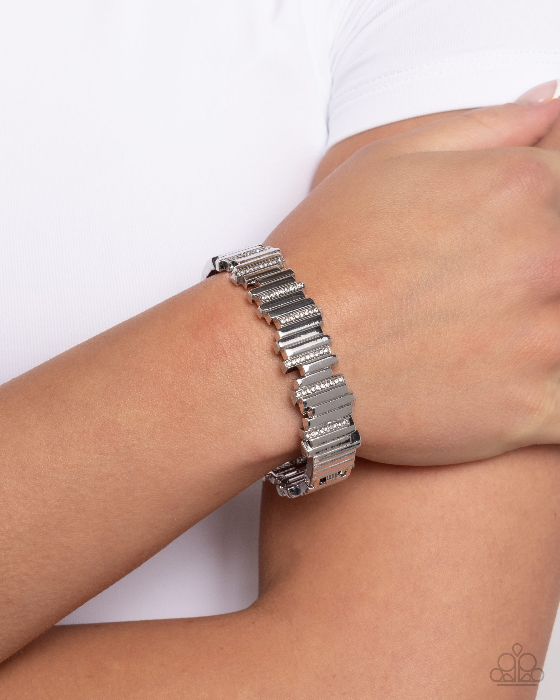 Admirably Aligned - White - Paparazzi Bracelet Image