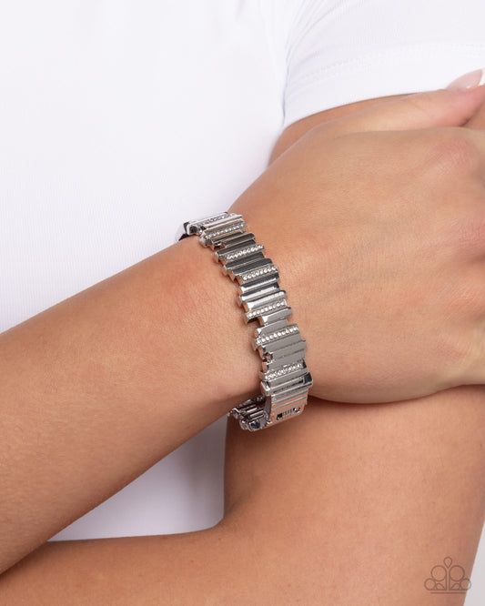 Admirably Aligned - White - Paparazzi Bracelet Image