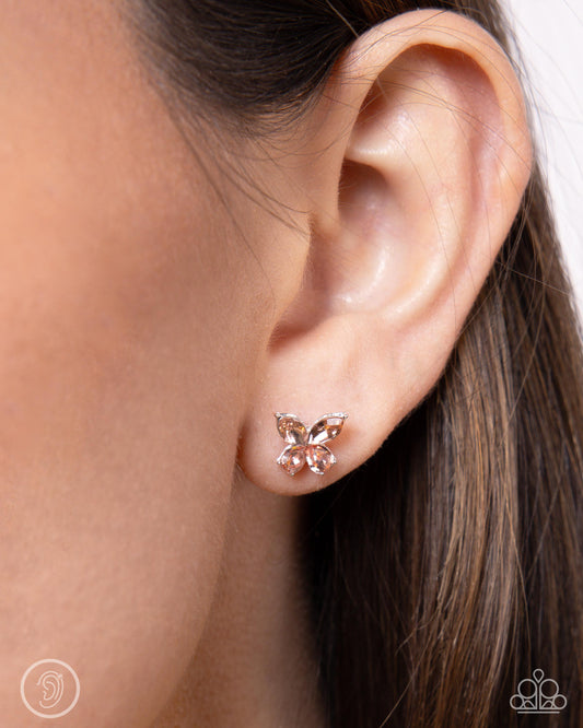 Threaded Travel - Orange - Paparazzi Earring Image