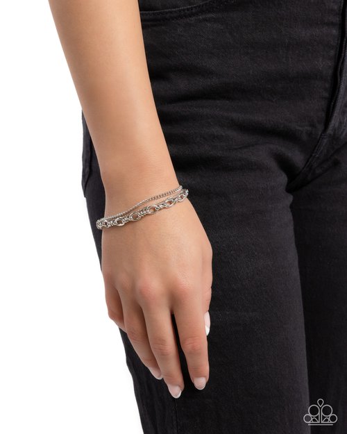 Chained Celebration - Silver - Paparazzi Bracelet Image