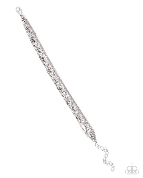 Chained Celebration - Silver - Paparazzi Bracelet Image
