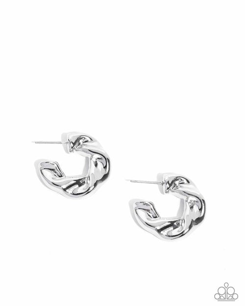 Twisted Talent - Silver - Paparazzi Earring Image