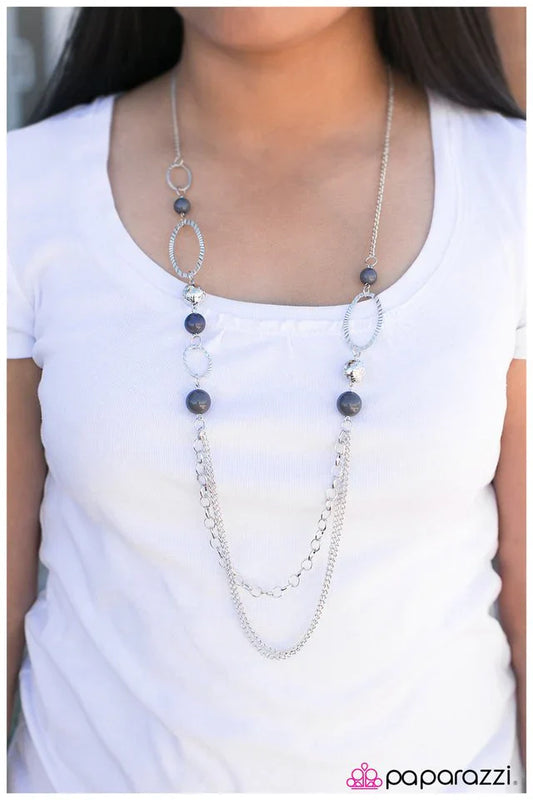 Paparazzi Necklace ~ Somewhere Along The Line - Silver