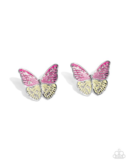 Aerial Appreciation - Pink - Paparazzi Earring Image