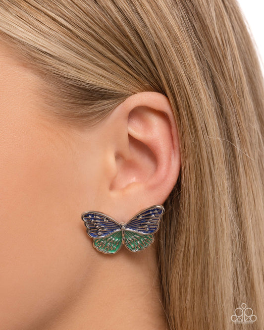 Aerial Appreciation - Blue - Paparazzi Earring Image