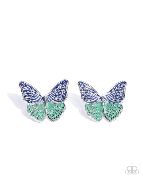 Aerial Appreciation - Blue - Paparazzi Earring Image