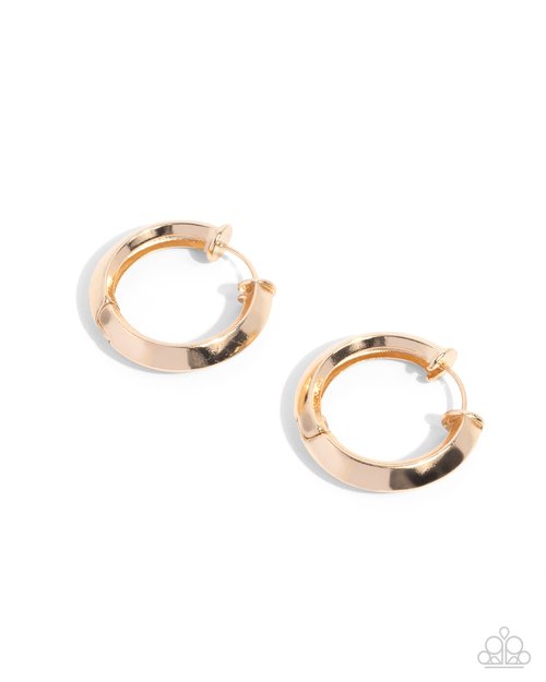 Hinged Homage - Gold - Paparazzi Earring Image