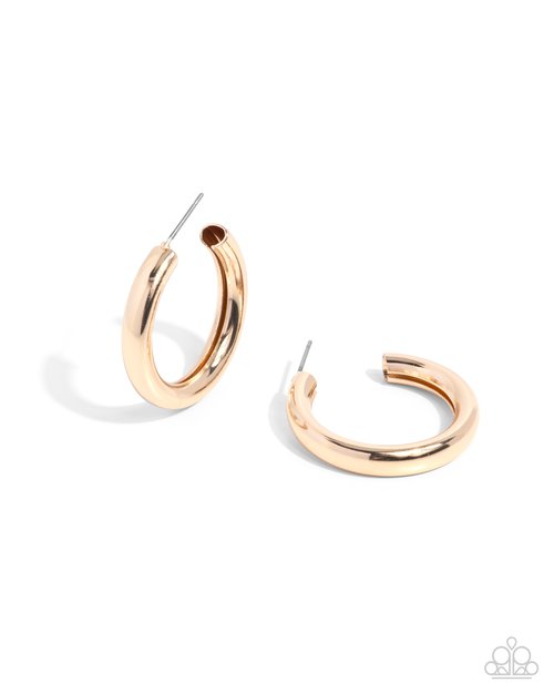 Second Sight - Gold - Paparazzi Earring Image