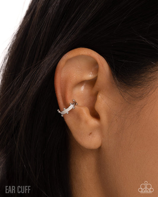 Studded Simplicity - Silver - Paparazzi Earring Image