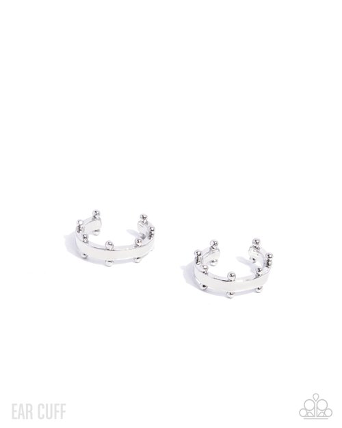 Studded Simplicity - Silver - Paparazzi Earring Image