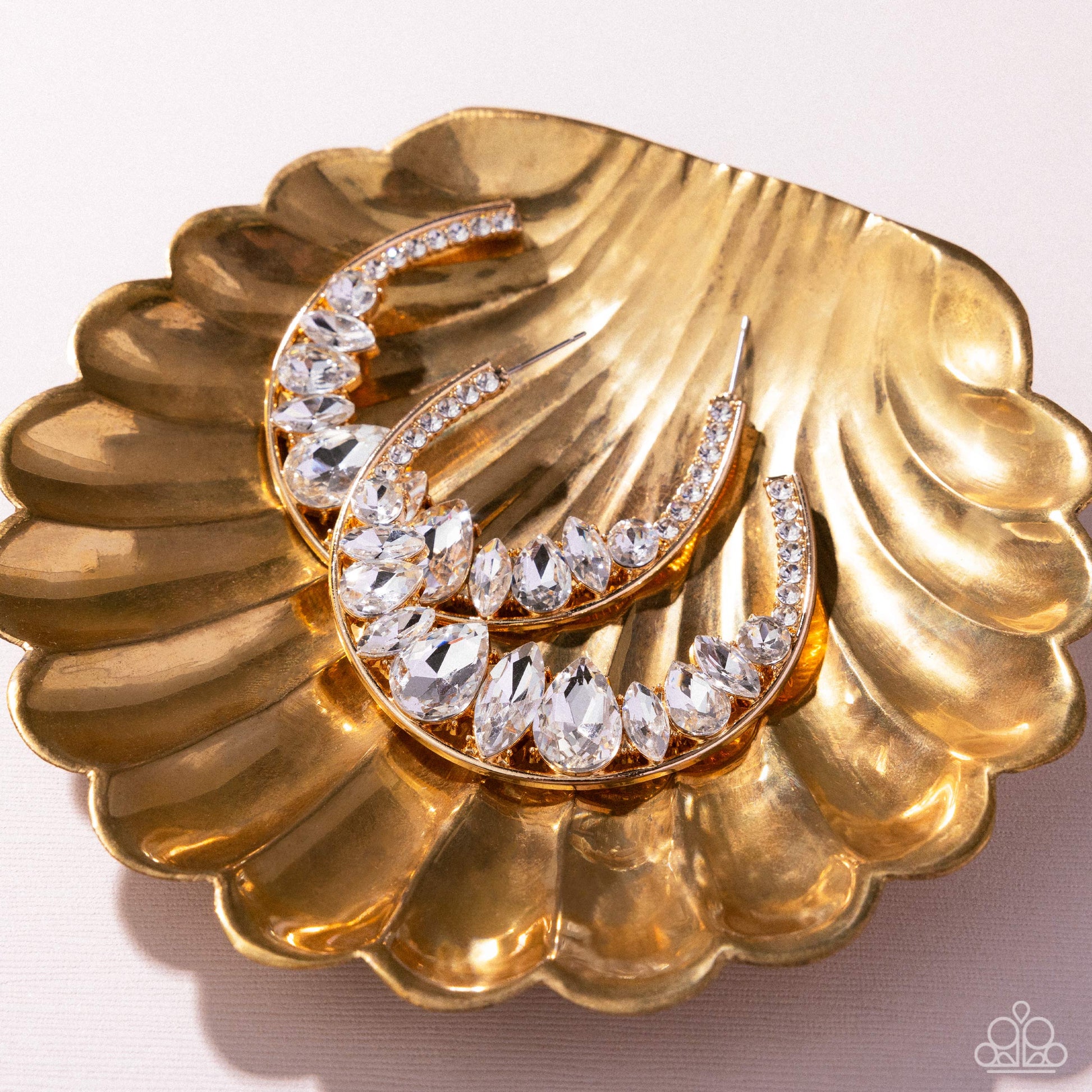 Refined Rewind - Gold - Paparazzi Earring Image