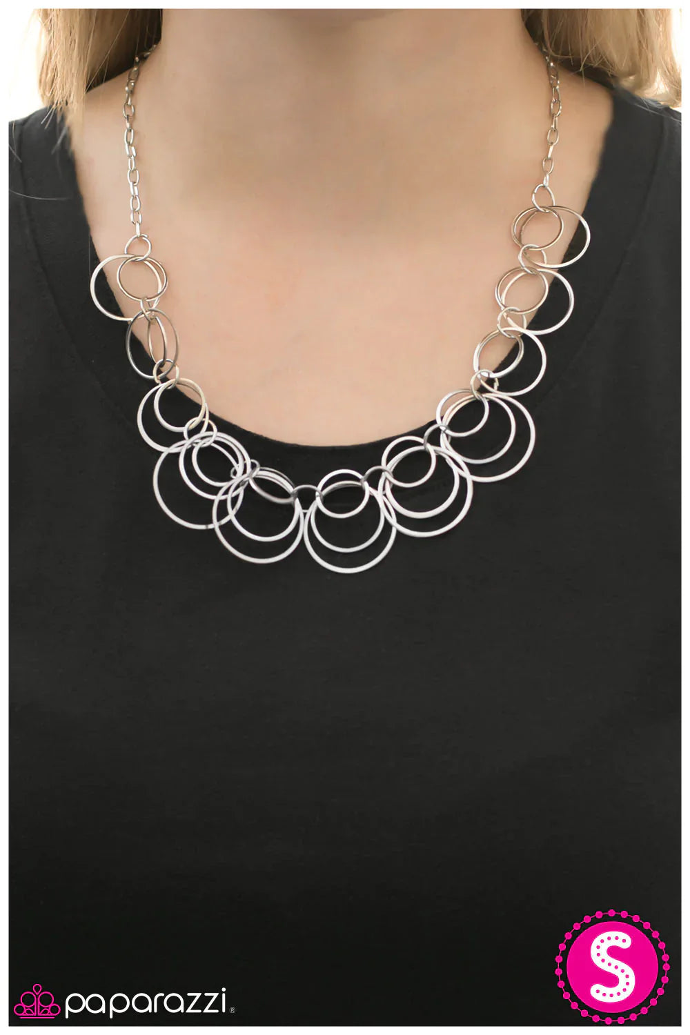 Paparazzi Necklace ~ Around and Around We Go  - Silver