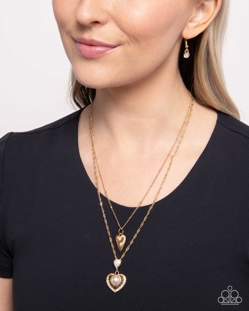 Abstract Affection - Gold - Paparazzi Necklace Image