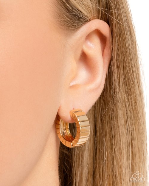 BOLD Up! - Gold - Paparazzi Earring Image