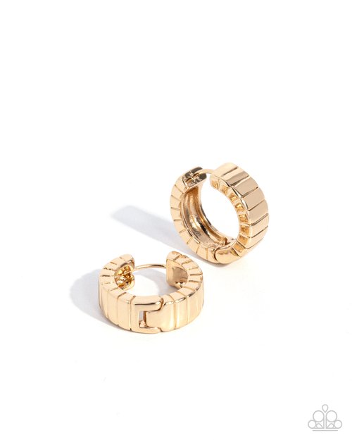 BOLD Up! - Gold - Paparazzi Earring Image