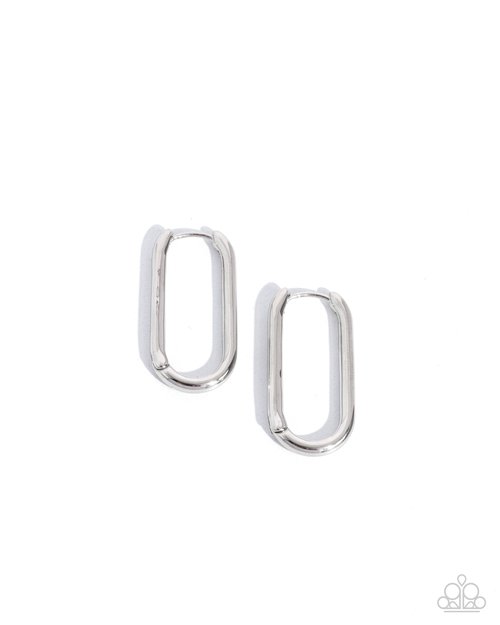 Paramount Paperclips - Silver - Paparazzi Earring Image