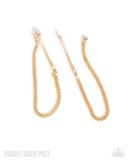 Trenchant Tease - Gold - Paparazzi Earring Image