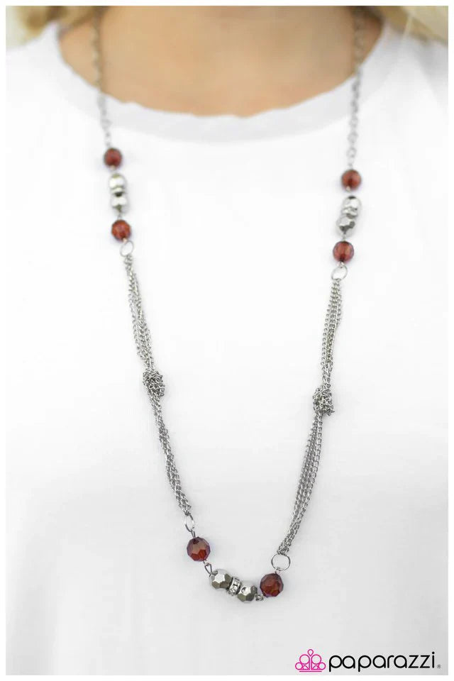 Paparazzi Necklace ~ All Dolled Up - Brown