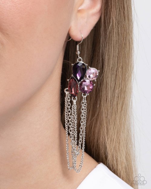 Decadent Distance - Purple - Paparazzi Earring Image