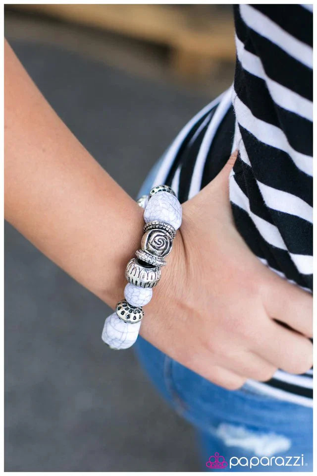 Paparazzi Bracelet ~ Rock Steady - White