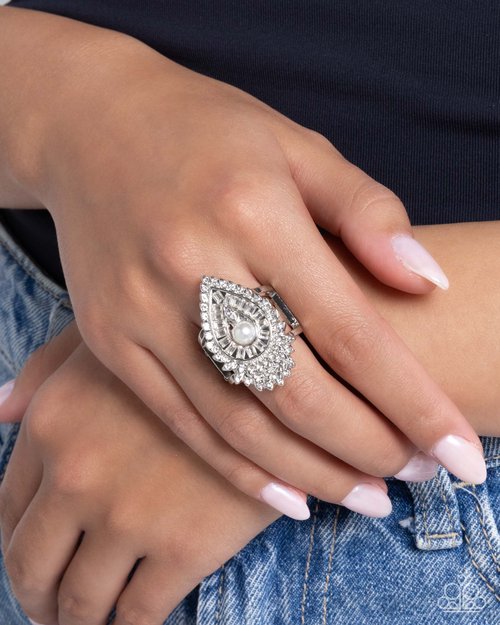 Consistent Charm - White - Paparazzi Ring Image