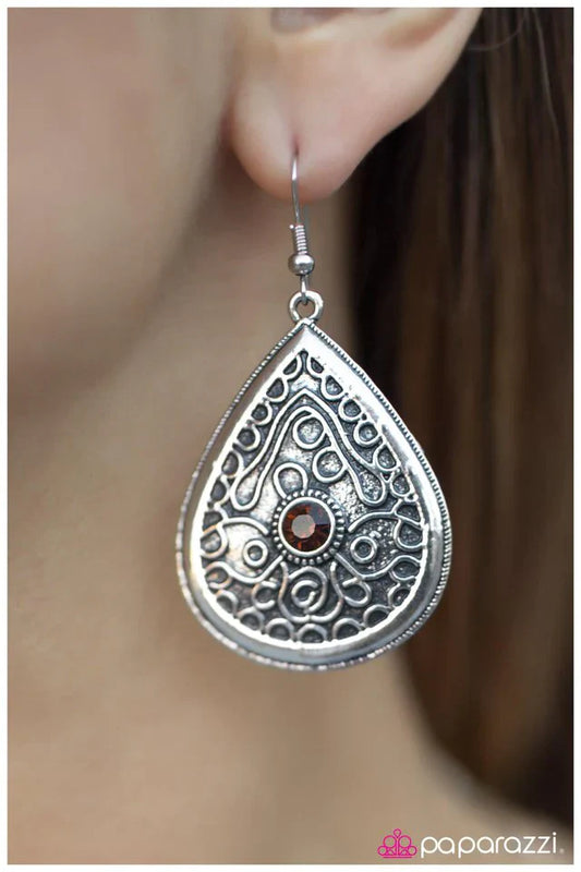 Paparazzi Earring ~ What Are You Waiting For? - Brown