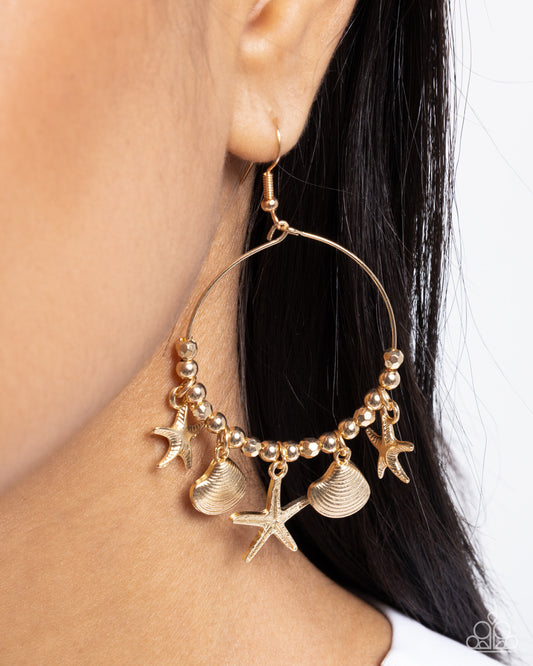 Coastal Conversation - Gold - Paparazzi Earring Image