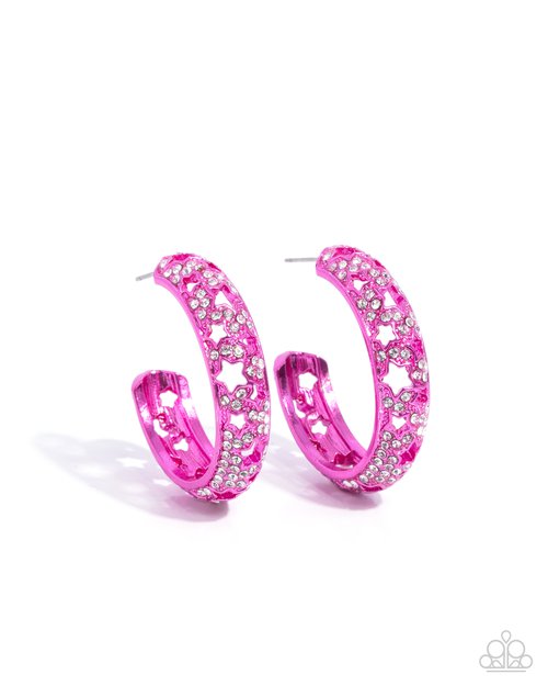 Stellar Significance - Pink - Paparazzi Earring Image