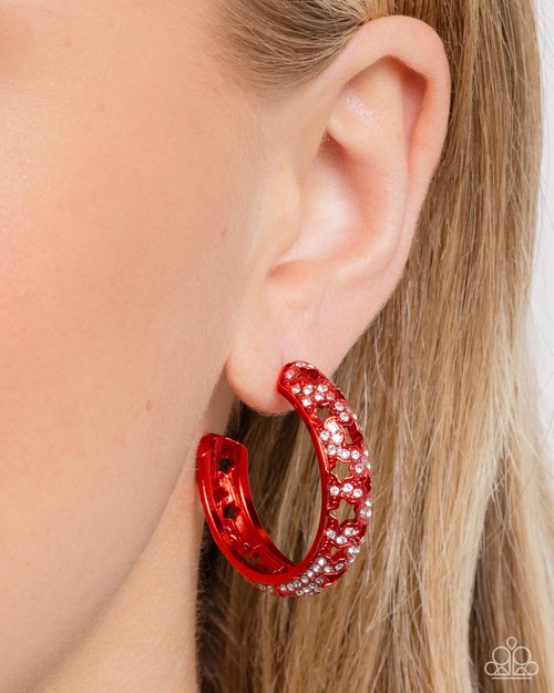 Stellar Significance - Red - Paparazzi Earring Image